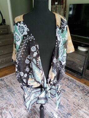 Styline Kimono Beach Swimsuit Coverup Resort Wear OS NWT
